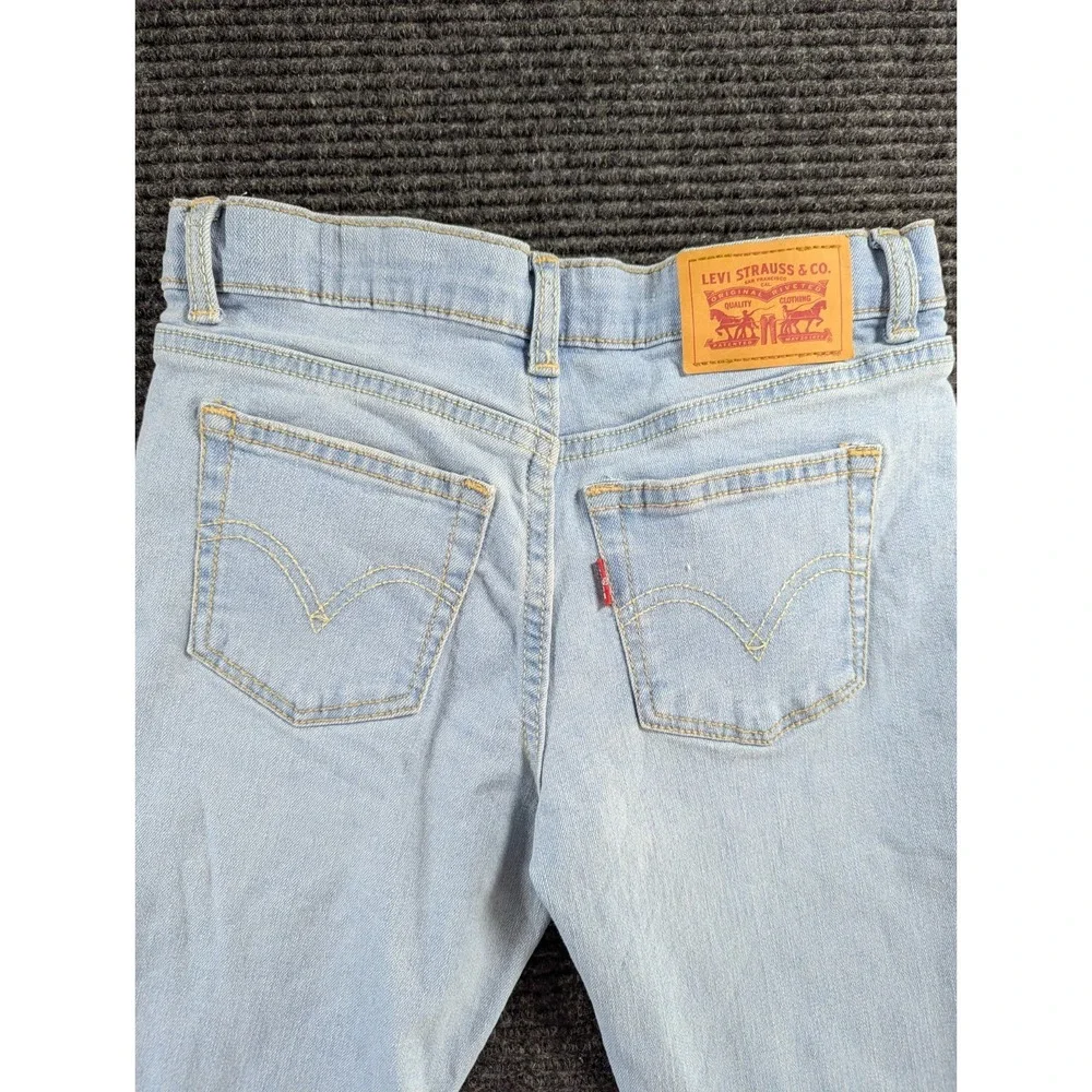 Levis Jeans Boys 8 Blue Denim Light Wash Distressed 5 Pocket Classic Bootcut
